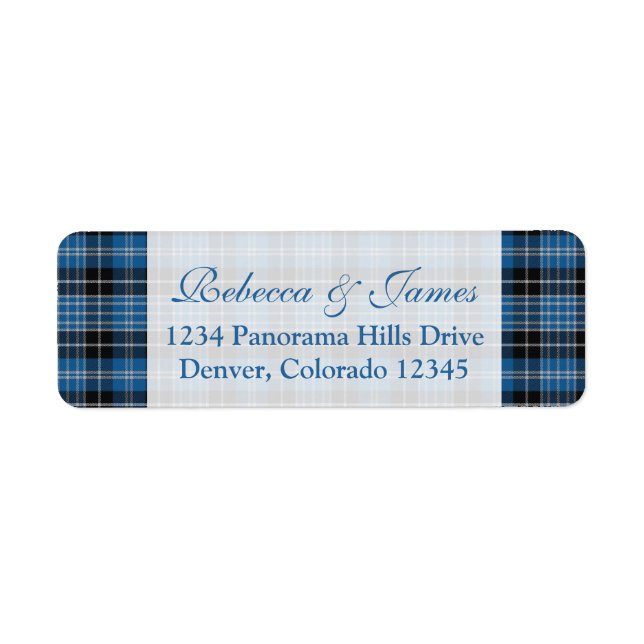 Clark Tartan Étiquettes d'adresse de retour (Devant)