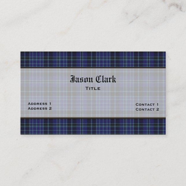 Clark Tartan Plaid Carte de visite personnalisé (Devant)