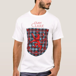 Clark Tartan Scottish Kariert Lion Rampant T-Shirt