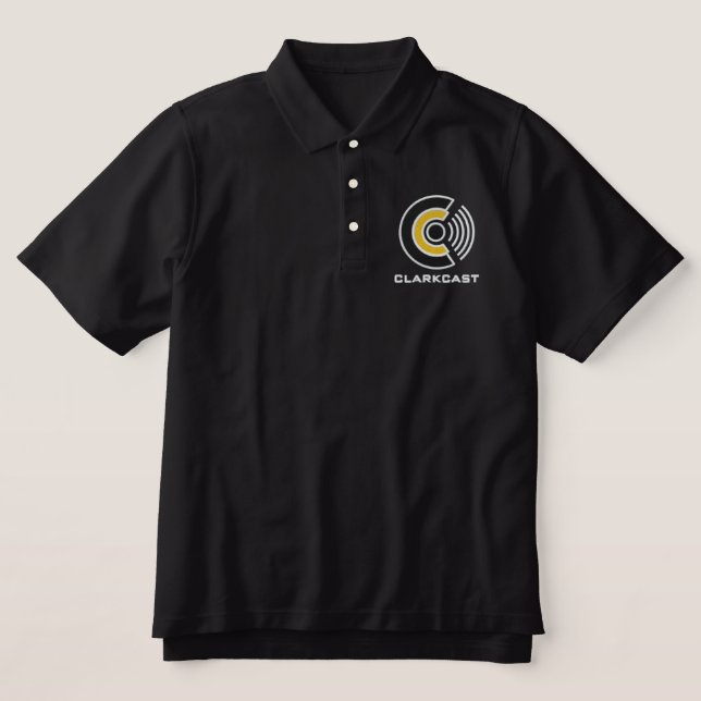 Clarkcast Polo, schwarz (Design Vorderseite)