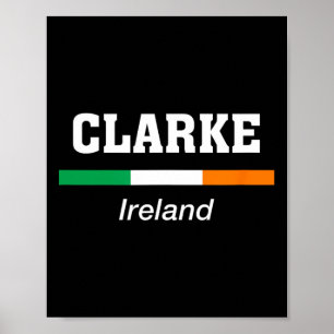 Clarke irischer Familienname St Patricks Tag Irlan Poster