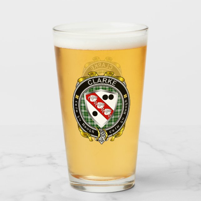 Clarke Irish Beer Glass Glas (Vorne (Gefüllt))