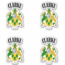 Clarke Wappen Irish Translation & Meaning (x4) Aufkleber