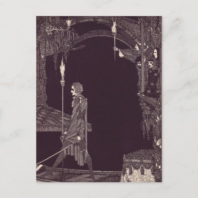 Clarke's Edgar Allan Poe Illustrationen Postkarte (Vorderseite)