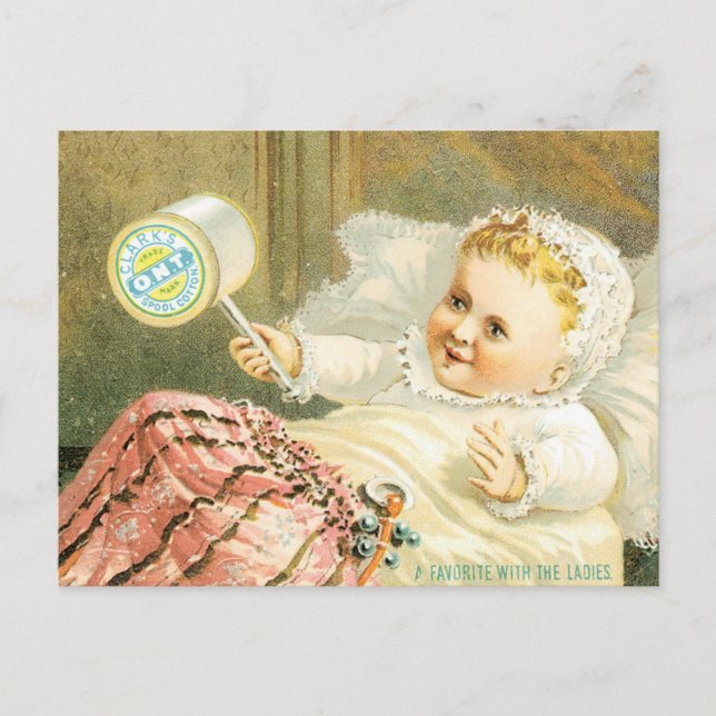 Clarks Baby mit Thread-Pool Postkarte (Vorderseite)