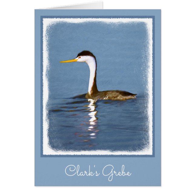 Clark's Grebe Painting - Art original pour les ois (Devant)