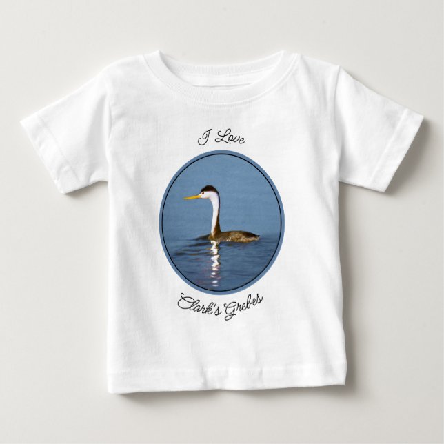 Clark's Grebe Painting - Original Bird Art Baby T-shirt (Vorderseite)