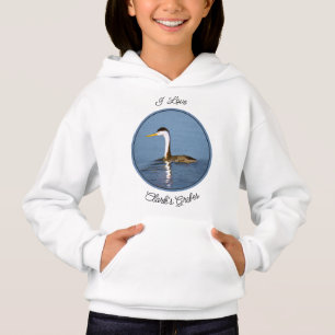 Clark's Grebe Painting - Original Bird Art Hoodie