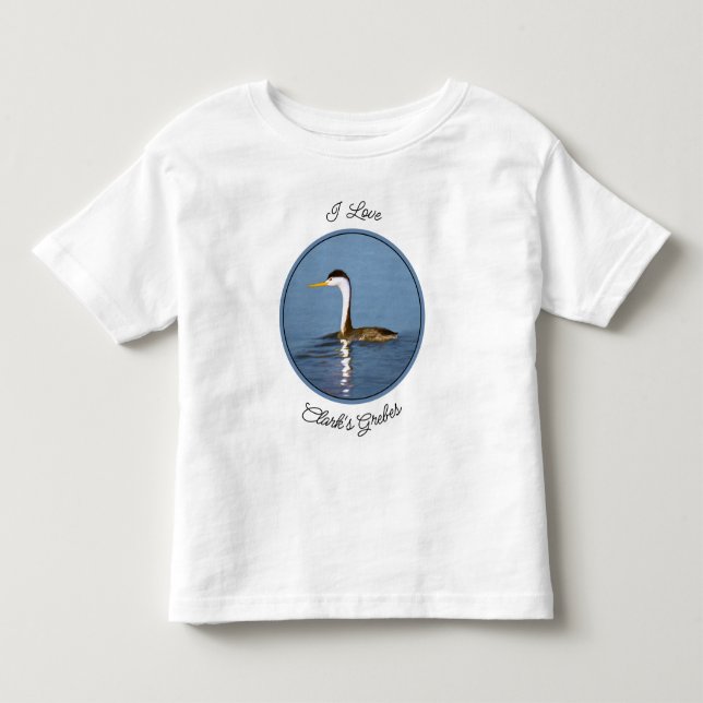 Clark's Grebe Painting - Original Bird Art Kleinkind T-shirt (Vorderseite)