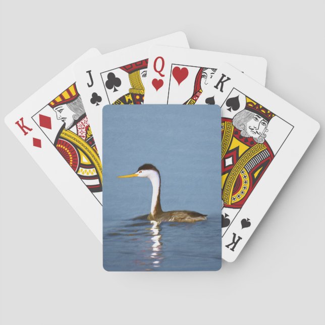 Clark's Grebe Painting - Original Bird Art Spielkarten (Rückseite)