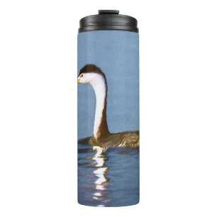 Clark's Grebe Painting - Original Bird Art Thermosbecher