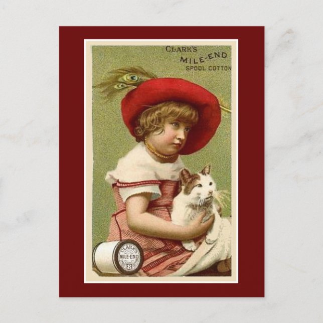 Clarks Kind mit Katze Postkarte (Vorderseite)