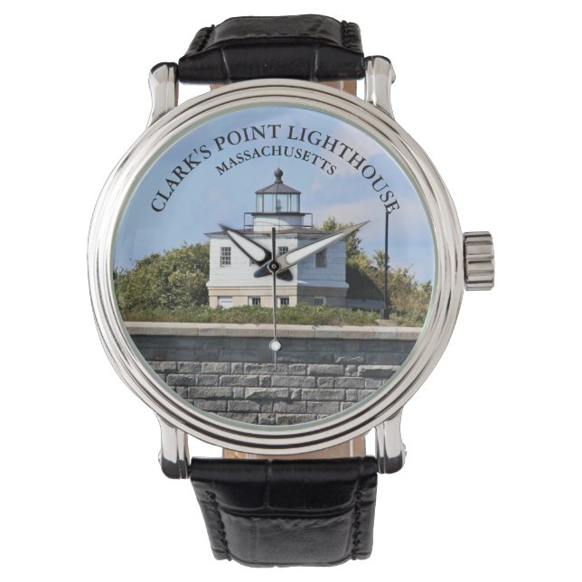 Clarks Point Lighthouse Massachusetts eWatch Armbanduhr (Vorderseite)