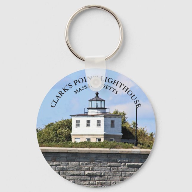 Clarks Point Lighthouse Massachusetts Keyring Schlüsselanhänger (Vorderseite)