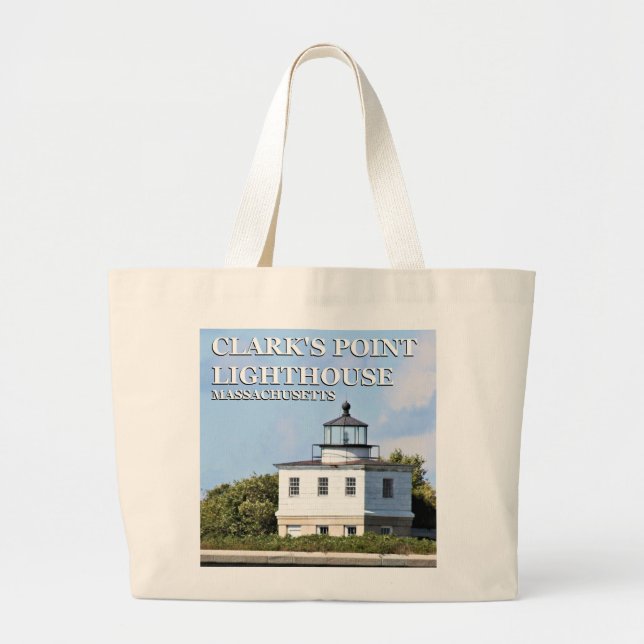 Clark's Point Lighthouse, Massachusetts Tote Bag Jumbo Stoffbeutel (Vorne)