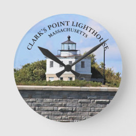 Clarks Point Lighthouse Massachusetts Wall Clock Runde Wanduhr