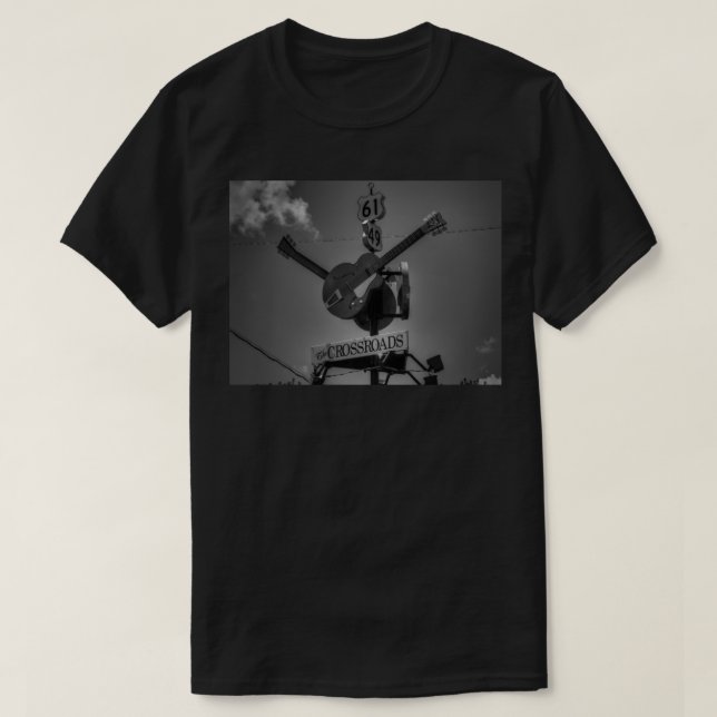 Clarksdale - The Crossroads 001 BW Sticker T-Shirt (Design vorne)