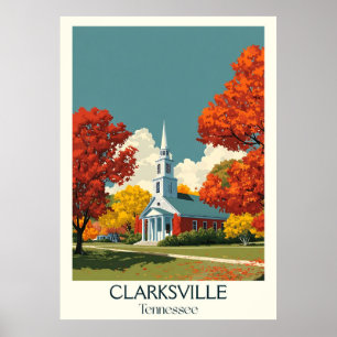 Clarksville Tennessee Rote Kirche Poster