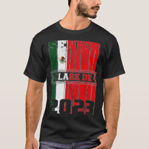 Clase de 2023 mexikanische Flagge T-Shirt