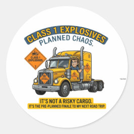 Class 1 Explosives Trucker Gift | Funny ADR Hazard Runder Aufkleber