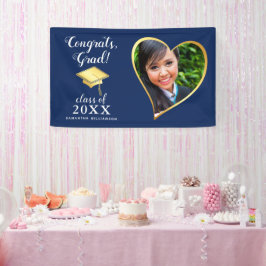 Class 2025 Foto Blue Gold White Abschluss Banner