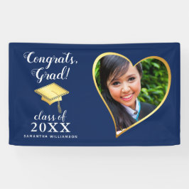 Class 2025 Foto Blue Gold White Abschluss Banner