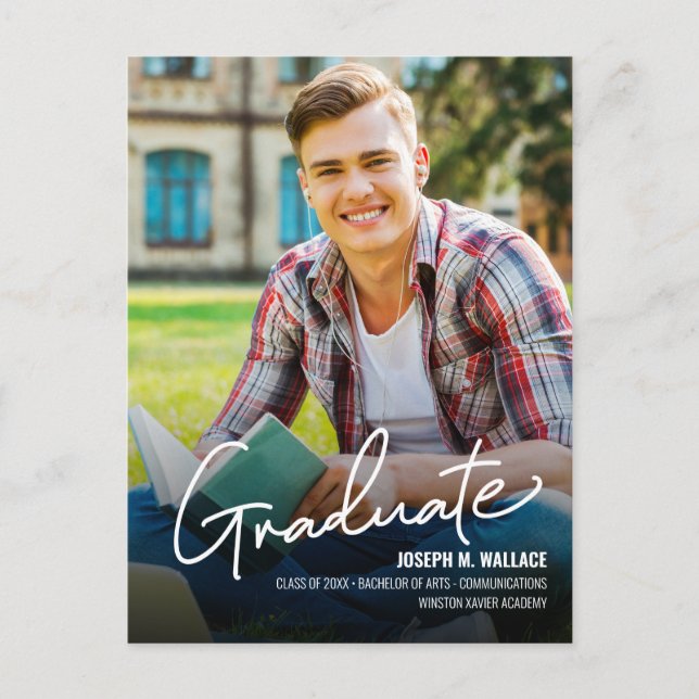 Class 2025 University Graduate Foto Personalisiert Ankündigungspostkarte (Vorderseite)