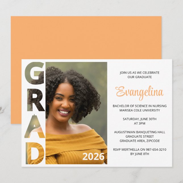 Class 2026 BSN Nursing Graduate Party Invitation (Vorne/Hinten)