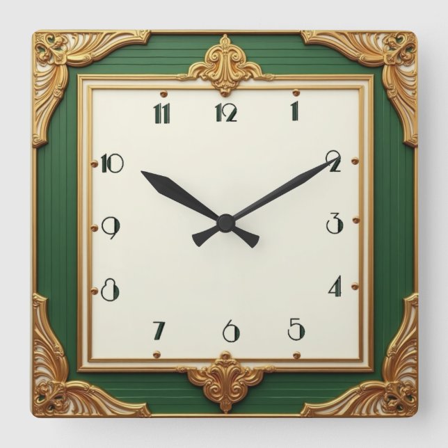 Class Cafè Lugano Quadratische Wanduhr (Vorderseite)