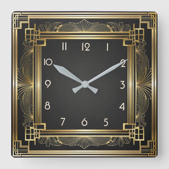 Class Cafè Lugano Quadratische Wanduhr (Vorderseite)