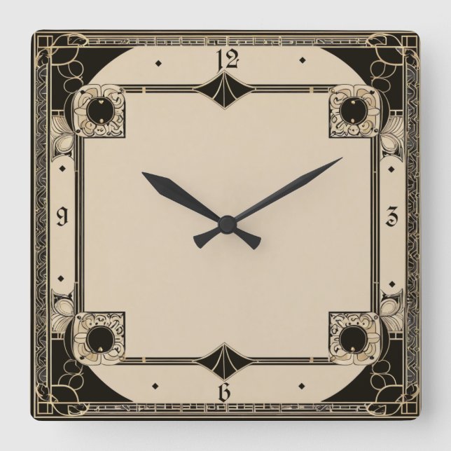 Class Cafè Lugano Quadratische Wanduhr (Vorderseite)