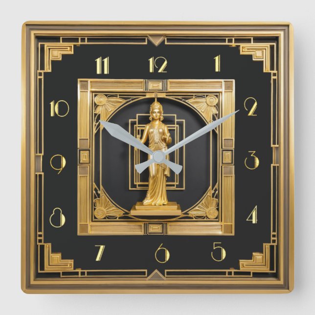 Class Cafè Lugano Quadratische Wanduhr (Vorderseite)