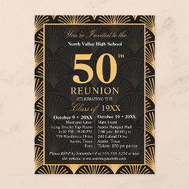 Class of 1976 50th Reunion Invitation Art Deco Postkarte