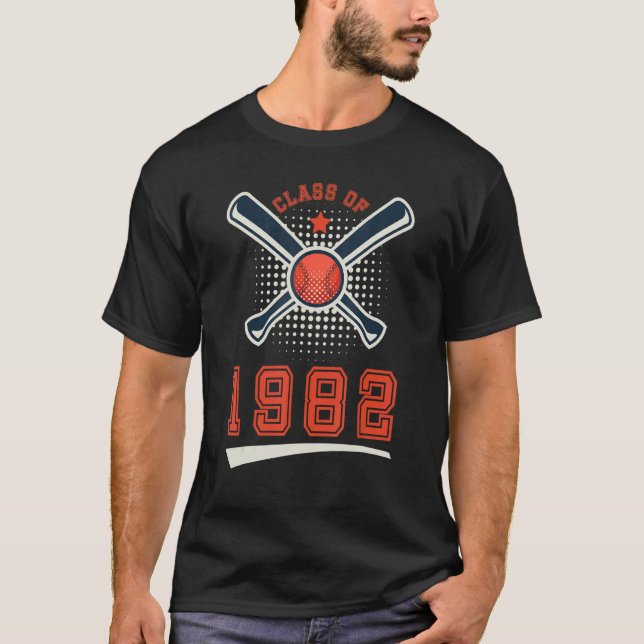 Class of 1982 School Graduation Baseball Player Sp T-Shirt (Vorderseite)