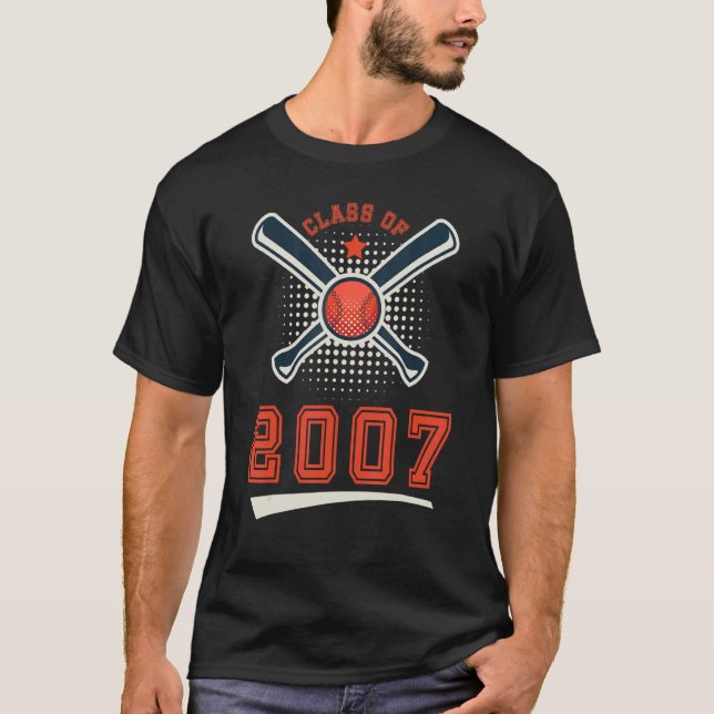 Class of 2007 School Graduation Baseball Player Sp T-Shirt (Vorderseite)