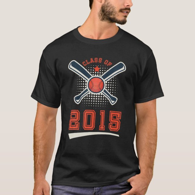 Class Of 2015 School Graduation Baseball Player Sp T-Shirt (Vorderseite)