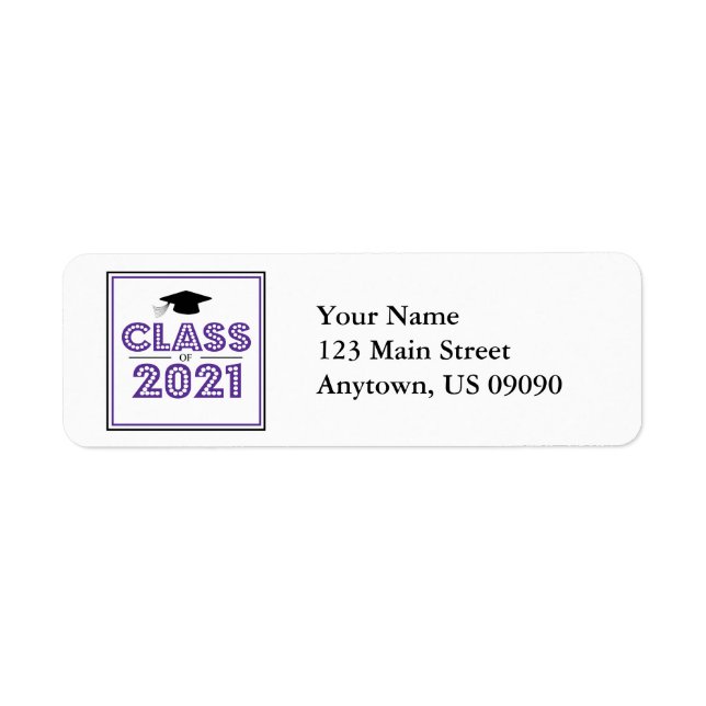 Class Of 2021 Return Address Labels (Purple) (Vorne)