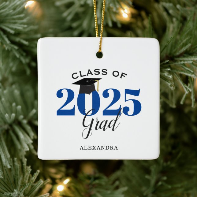 Class of 2022 Graduate Modern Dark Blue Keramikornament (Baum)