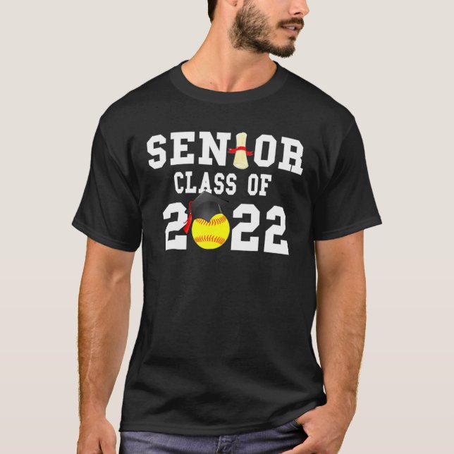 Class Of 2022 Softball Senior Graduation Grad Pull T-Shirt (Vorderseite)