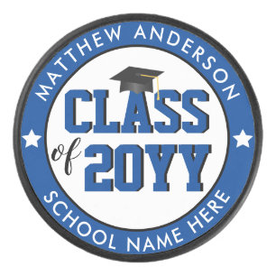 Class of 2023 Elegant Blue Graduate Graduation Eishockey Puck