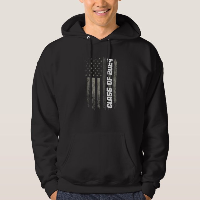 Class of 2024 Senior 2024 Graduation American Flag Hoodie (Vorderseite)