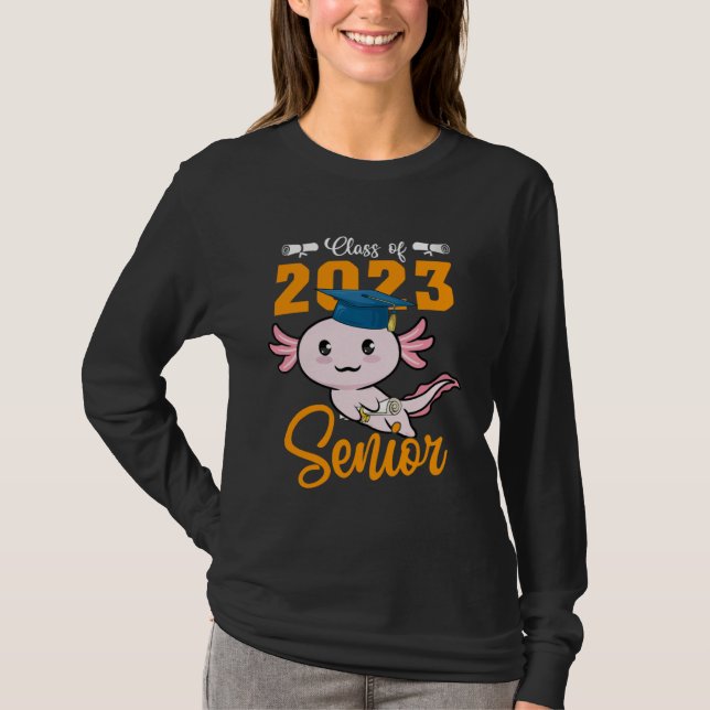 Class of 2024 Senior Axolotl Graduation First Day  T-Shirt (Vorderseite)