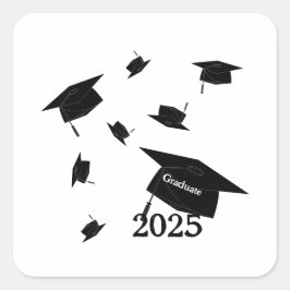 Class of 2025 grad cap  quadratischer aufkleber