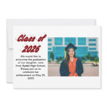 Class of 2026 burgundy typography graduation photo
