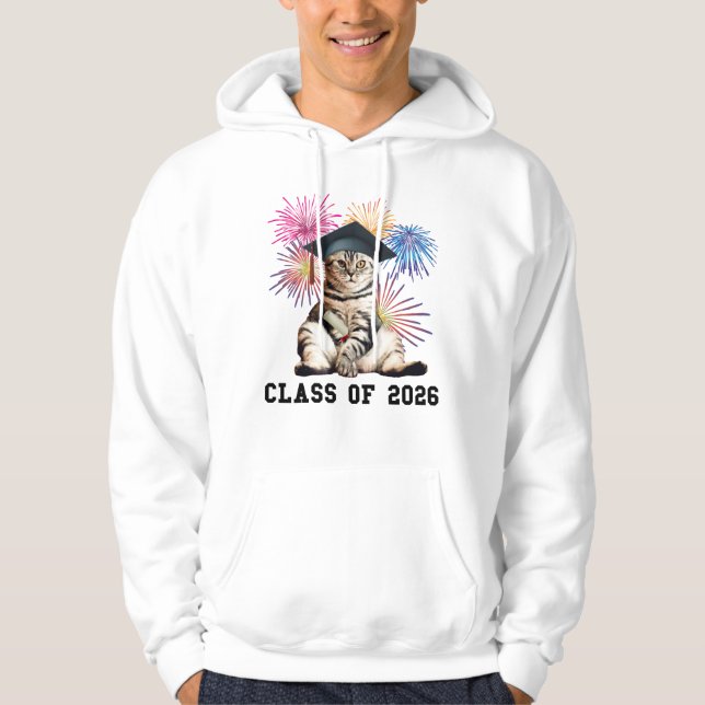 Class Of 2026 Cat Lover Hoodie (Vorderseite)
