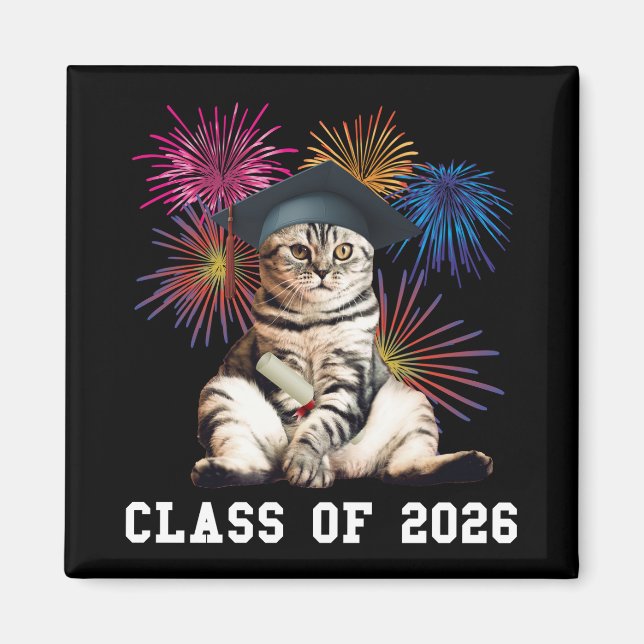 Class Of 2026 Cat Lover Magnet (Vorne)