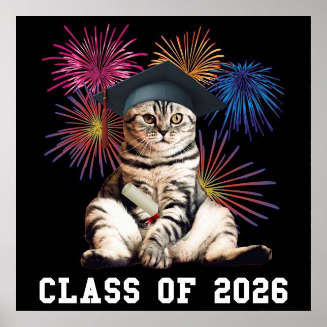 Class Of 2026 Cat Lover Poster (Vorne)