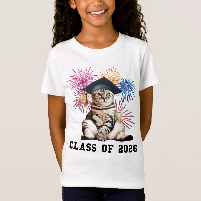 Class Of 2026 Cat Lover T-Shirt (Vorderseite)