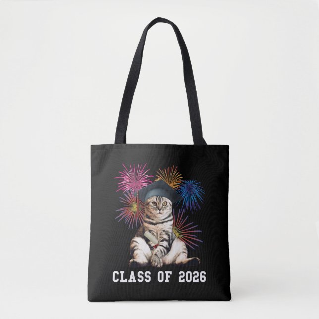 Class Of 2026 Cat Lover Tasche (Vorderseite)