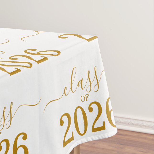 Class of 2026 Elegant Gold Script  Tischdecke (Beispiel)
